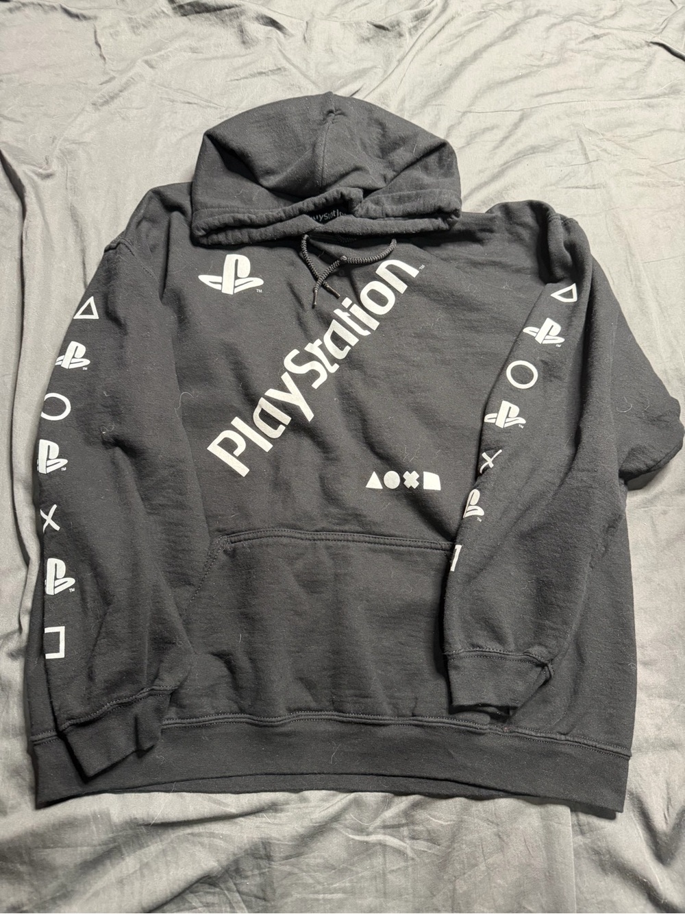 Sony PlayStation Black Hoodie with White Logos